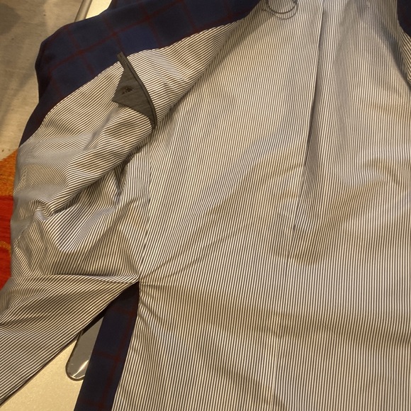 NWT rich Michael Kors window pane navy blue and cramberryn sports blazer… - Picture 7 of 9